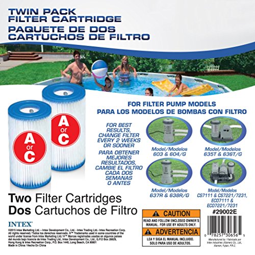 Intex Type A Filter Cartridge for Pools, Twin Pack My Pool Turned Green Overnight - Filter Cartridge for Pools